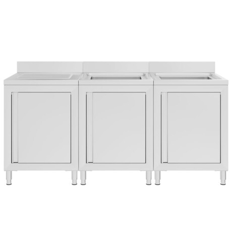vidaXL Wastafelkast commercieel 180x60x96 cm roestvrij staal afbeelding3 - 1