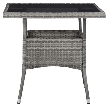 vidaXL 5-delige Tuinset poly rattan en glas grijs afbeelding3 - 1