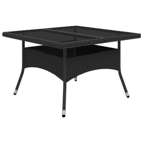 vidaXL 9-delige Tuinset poly rattan en glas zwart afbeelding3 - 1