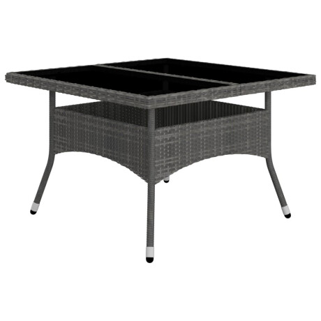 vidaXL 9-delige Tuinset poly rattan en glas grijs afbeelding3 - 1