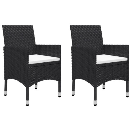vidaXL 3-delige Bistroset poly rattan en acaciahout zwart afbeelding3 - 1
