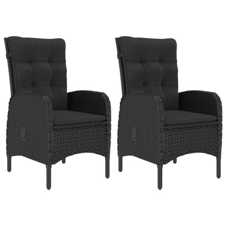 vidaXL 3-delige Bistroset poly rattan en acaciahout zwart afbeelding3 - 1