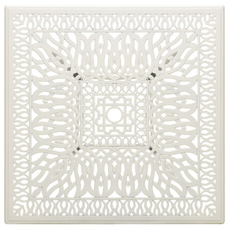 vidaXL Tuintafel 90x90x73 cm gietaluminium wit afbeelding3 - 1