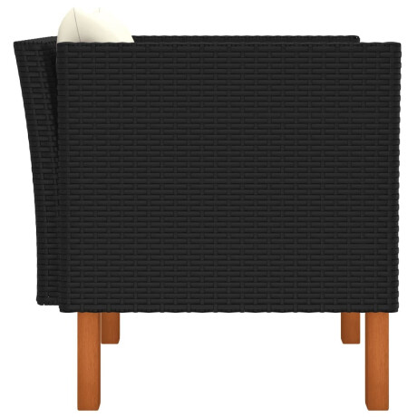 vidaXL Tuinbank poly rattan en massief eucalyptushout afbeelding3 - 1