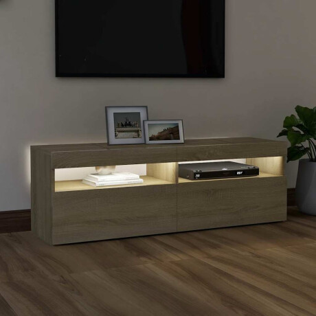 vidaXL Tv-meubel met LED-verlichting 120x35x40 cm sonoma eikenkleurig afbeelding3 - 1