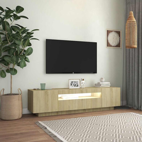 vidaXL Tv-meubel met LED-verlichting 160x35x40 cm sonoma eikenkleurig afbeelding3 - 1