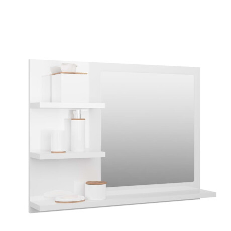 vidaXL Badkamerspiegel 60x10,5x45 cm bewerkt hout hoogglans wit afbeelding3 - 1