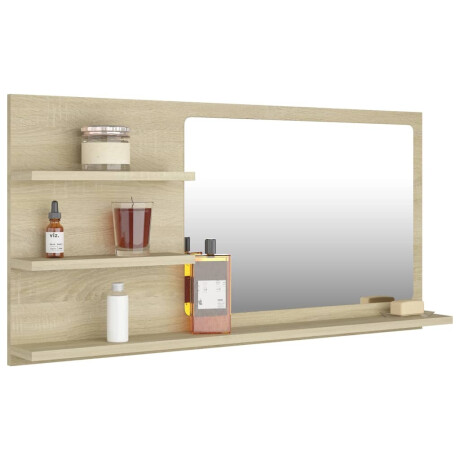 vidaXL Badkamerspiegel 90x10,5x45 cm bewerkt hout sonoma eikenkleurig afbeelding3 - 1