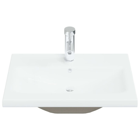 vidaXL Inbouwwastafel met kraan 61x39x18 cm keramiek wit afbeelding3 - 1