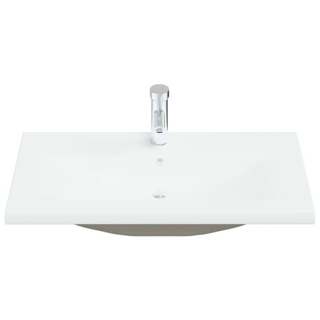 vidaXL Inbouwwastafel met kraan 81x39x18 cm keramiek wit afbeelding3 - 1