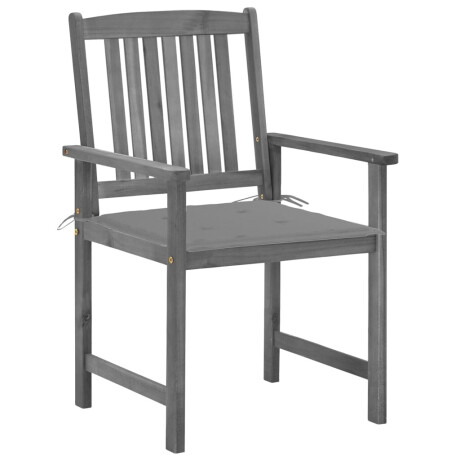 vidaXL Tuinstoelen 4 st met kussens massief acaciahout grijs afbeelding3 - 1