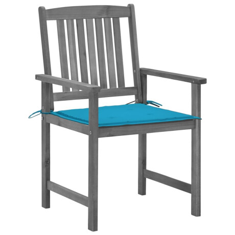 vidaXL Tuinstoelen 4 st met kussens massief acaciahout grijs afbeelding3 - 1