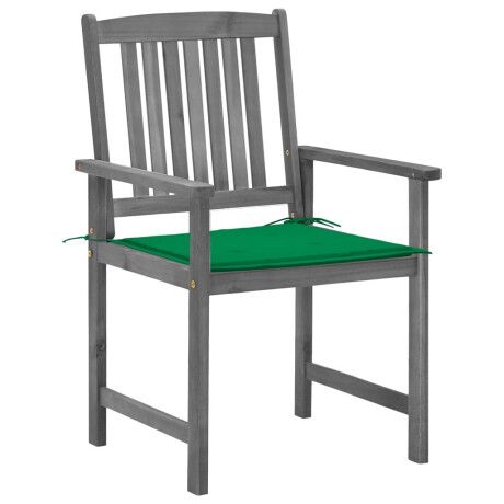 vidaXL Tuinstoelen 4 st met kussens massief acaciahout grijs afbeelding3 - 1