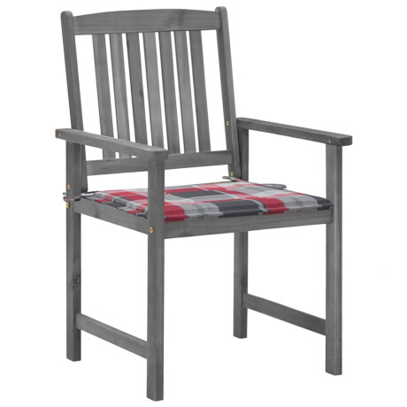 vidaXL Tuinstoelen 4 st met kussens massief acaciahout grijs afbeelding3 - 1