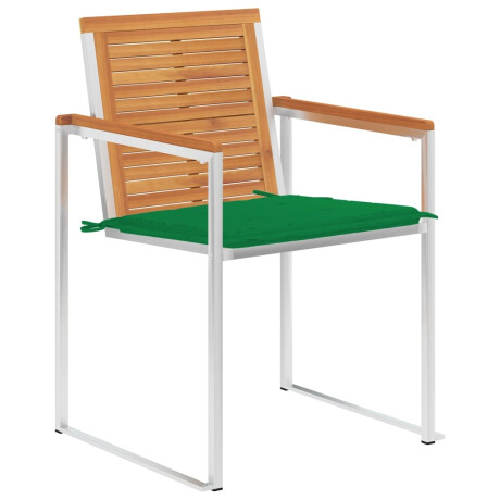 vidaXL Tuinstoelen 2 st met kussens massief acaciahout en staal afbeelding3 - 1