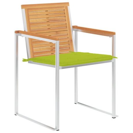 vidaXL Tuinstoelen 2 st met kussens massief teakhout en staal afbeelding3 - 1