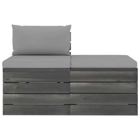 vidaXL 2-delige Loungeset met kussens pallet massief grenenhout afbeelding3 - 1