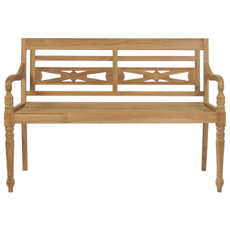 vidaXL Bank Batavia met blauw kussen 120 cm massief teakhout afbeelding3 - 1