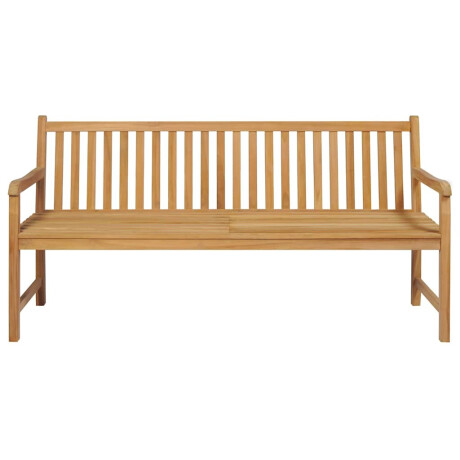 vidaXL Tuinbank met grijs geruit kussen 175 cm massief teakhout afbeelding3 - 1