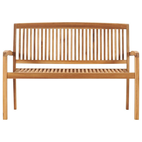 vidaXL Tuinbank stapelbaar met kussen 128,5 cm massief teakhout afbeelding3 - 1