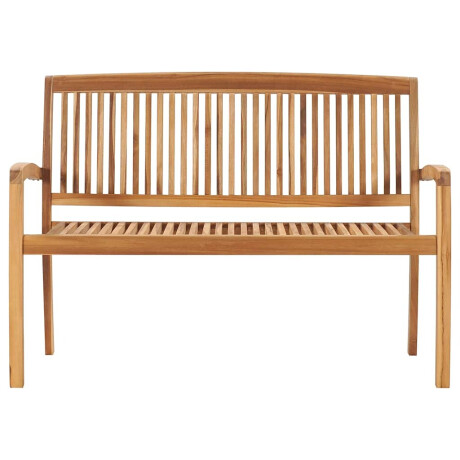 vidaXL Tuinbank stapelbaar met kussen 128,5 cm massief teakhout afbeelding3 - 1