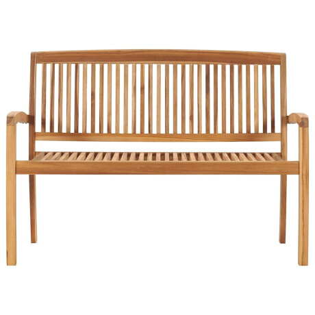 vidaXL Tuinbank stapelbaar met kussen 128,5 cm massief teakhout afbeelding3 - 1