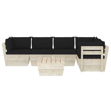 vidaXL 6-delige Loungeset met kussens pallet vurenhout afbeelding3 - 1