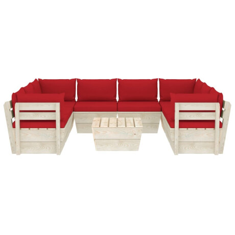 vidaXL 9-delige Loungeset met kussens pallet vurenhout afbeelding3 - 1