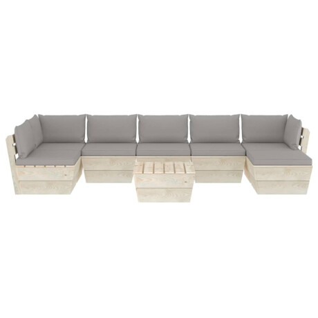 vidaXL 8-delige Loungeset met kussens pallet vurenhout afbeelding3 - 1