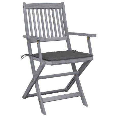 vidaXL Tuinstoelen 2 st inklapbaar met kussens massief acaciahout afbeelding3 - 1