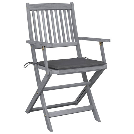 vidaXL Tuinstoelen 4 st inklapbaar met kussens massief acaciahout afbeelding3 - 1