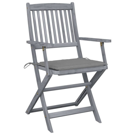 vidaXL Tuinstoelen 4 st inklapbaar met kussens massief acaciahout afbeelding3 - 1
