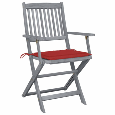 vidaXL Tuinstoelen 4 st inklapbaar met kussens massief acaciahout afbeelding3 - 1