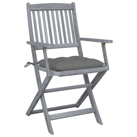 vidaXL Tuinstoelen 4 st inklapbaar met kussens massief acaciahout afbeelding3 - 1