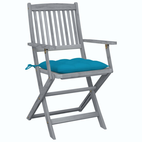 vidaXL Tuinstoelen 4 st inklapbaar met kussens massief acaciahout afbeelding3 - 1