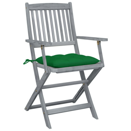 vidaXL Tuinstoelen 4 st inklapbaar met kussens massief acaciahout afbeelding3 - 1