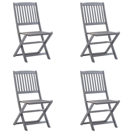 vidaXL Tuinstoelen 4 st inklapbaar met kussens massief acaciahout afbeelding3 - 1