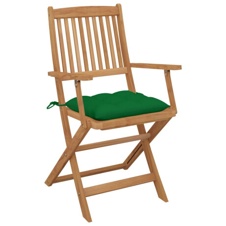 vidaXL Tuinstoelen 2 st inklapbaar met kussens massief acaciahout afbeelding3 - 1