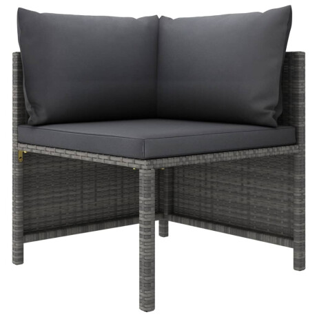 vidaXL 8-delige Loungeset met kussens poly rattan grijs afbeelding3 - 1