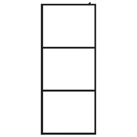 vidaXL Inloopdouchewand transparant 80x195 cm ESG-glas zwart afbeelding3 - 1