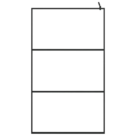 vidaXL Inloopdouchewand transparant 115x195 cm ESG-glas zwart afbeelding3 - 1