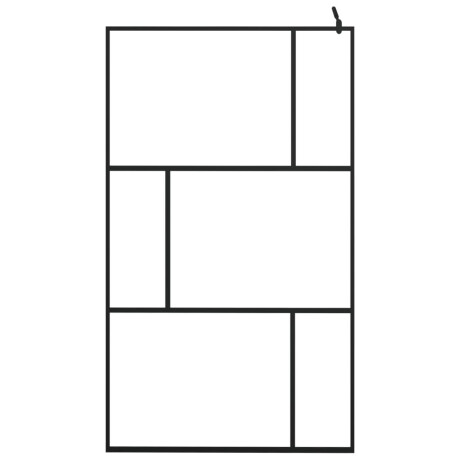 vidaXL Inloopdouchewand 115x195 cm gehard glas zwart afbeelding3 - 1