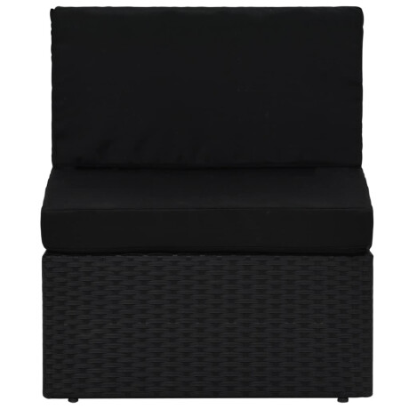 vidaXL 10-delige Loungeset met kussens poly rattan zwart afbeelding3 - 1
