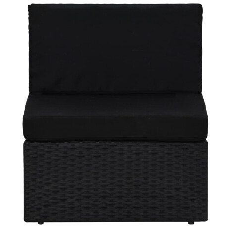 vidaXL 7-delige Loungeset met kussens poly rattan zwart afbeelding3 - 1