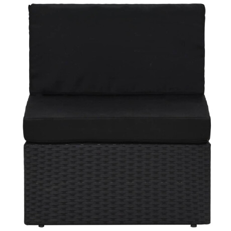 vidaXL 6-delige Loungeset met kussens poly rattan zwart afbeelding3 - 1