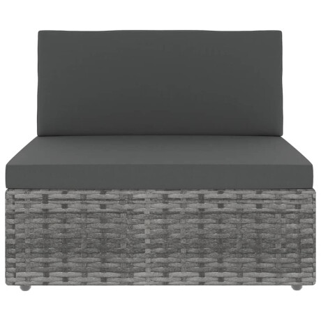 vidaXL 6-delige Loungeset met kussens poly rattan grijs afbeelding3 - 1