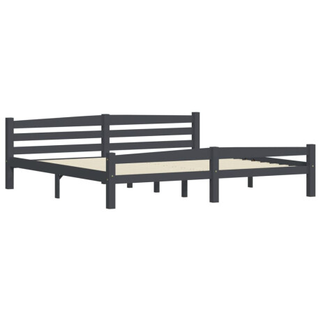 vidaXL Bedframe massief grenenhout donkergrijs 200x200 cm afbeelding3 - 1