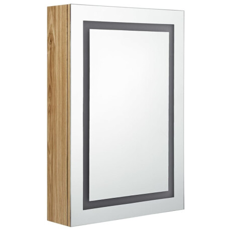vidaXL Badkamerkast met spiegel en LED 50x13x70 cm eikenkleurig afbeelding3 - 1