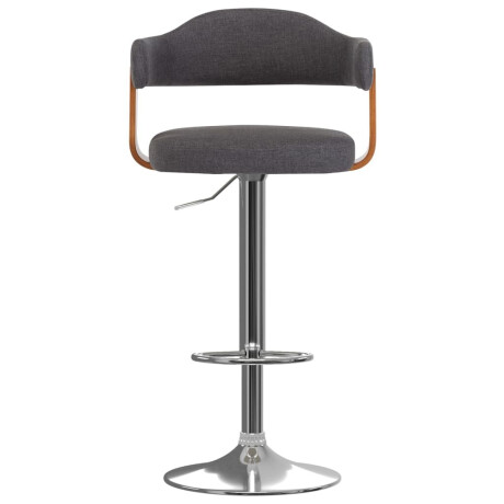 vidaXL Barkrukken 2 st gebogen hout en stof donkergrijs afbeelding3 - 1