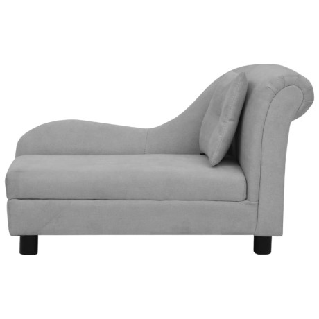 vidaXL Hondenbank met kussen 83x44x44 cm pluche grijs afbeelding3 - 1